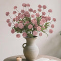 Fake Flowers 20.5In 10PCS Artificial Chrysanthemum Faux Mums Faux Flowers for Vase Fall Long Stems Flower Silk Flower for Indoor Home Decoration Kitchen Office Wedding Decoration (Red),No Vase