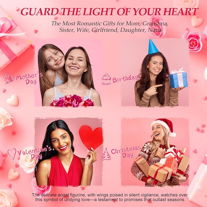 Gifts for Mom Grandma Christmas Birthday Preserved Flowers Roses with Heart Necklace Fresh Flowers for delivery Prime Eternal Forever Flower Box Xmas Gifts for Women Mother Her Wife from Daughter