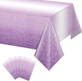 6 Pack Ombre Plastic Tablecloth for Parties, Gradient Pastel Purple Disposable Tablecloths for Rectangle Tables, Sprinkle Table Cover for Wedding Birthday Anniversary Party, 54 x 108Inch