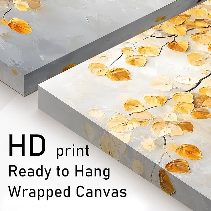 Tarfupth Gold Tree of Life Wall Art for Living Room Tree Leaves Large Artwork for Bedroom Office Kitchen Modern Canvas Prints 29x58 Inch