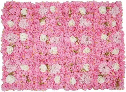 12Pcs Artificial Flower Wall Panel 3D Floral Backdrop Walls15 X 15" Flower Wall Decor Panel Flower Backdrop for Party Home Background Decor, Pink