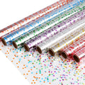 CMFYHM 8 Rolls clear Cellophane Wrap Roll (34 in x 16.4 ft x 8 Colors) Gift Baskets Wrap Roll,Extra Wide Transparent Polka Dots Cellophane Wrapping for Gift Baskets,Flowers, Candies, DIY Craft,Baby Shower, Easter,Halloween,Christmas