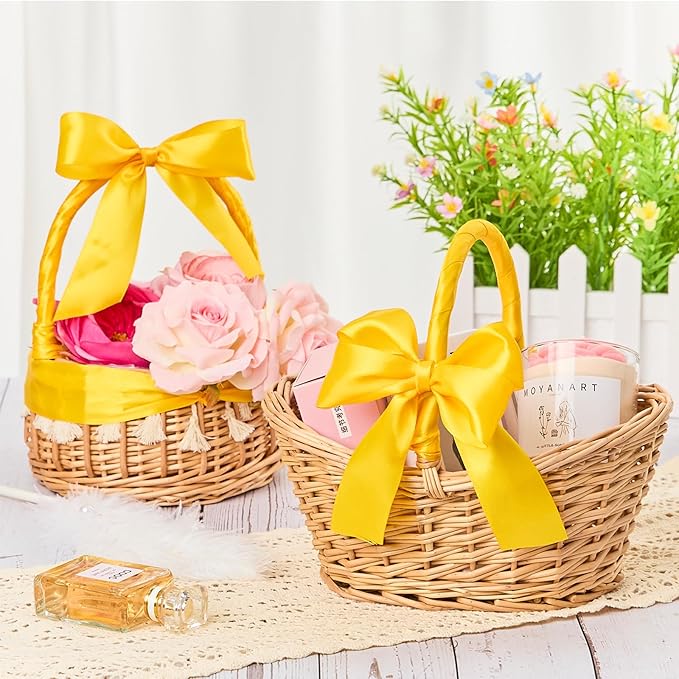 1-1/2 Inches 50 Yards Yellow Satin Ribbon, Solid Fabric Ribbon Roll for Flower Bouquets, Gift Wrapping, Wedding, Handmade Crafts