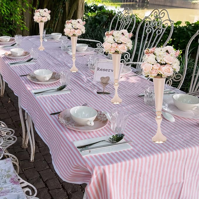 4 Pcs 22" Height Versatile Metal Wedding Centerpieces Vase, Metal Trumpet Vase, Road Lead for Wedding Party Dinner Centerpiece for Anniversary Ceremony Party Birthday Event Decor