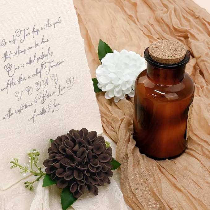 Artificial Flowers, 100pcs Artificial Rose for DIY Bouquets Arrangement,Chocolate and Tan Dahlia Flowers Foam Fake with Stems for Wedding Shower Party Floral Arrangements Tables Home Decorations
