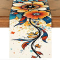 Abstract Eye Flower Table Runner – Vibrant Colorful Art Print, 13x72 Inch Linen-Look Fabric for Dining Table, Kitchen, Boho Home Decor, Psychedelic & Artistic Centerpiece Accent
