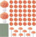 200 Pcs Flowers Long Stem Artificial Rose Bulk, 3.2 Inches Silk Rose Head Flowers Faux for Wedding Bridal Bouquet Independence Day Home Floral DIY Centerpieces Party Decoration(Peach)