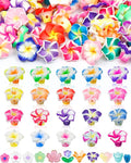 FIVEIZERO 80PCS Clay Plumeria Flower Beads, 20 Colors Hawaiian Polymer Floral Bead Charms for Bracelets, Necklaces & DIY Jewelry Making Crafts