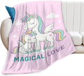 Unicorn Blanket Cute Unicorn Throw Blanket Magical Love Soft Cozy Fleece Fuzzy Stuffed Plush Flannel Animal Gifts for Girls Women Boys Kids Adults 50"X60"