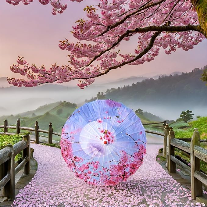 Chinese Japanese Handmade Parasol Umbrella,Asian Decoration DIY Art Dance Classical Umbrella for Wedding Parties Photography Costumes Cosplay