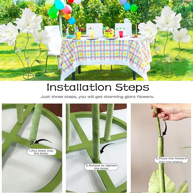 Giant Flowers Big Artificial Decorations, Large Fake Flower Arrangements Faux Floral Decor for Home Office Wedding Reception Birthday Party Photography Props Shop Window Displays Banquet, White