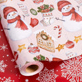 MAYPLUSS Christmas Wrapping Paper Roll - 17 Inch X 33 Feet - Cute Snowman Christmas Hat Gloves Reversible Snowflake Gift Wrapping Paper, Thick Wrap Paper for Holiday Party New Year Kids