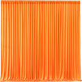 Orange Backdrop Curtains - 8 Panel Wrinkle-Free Polyester Photography Drapes for Baby Shower & Birthday Party - 32 x 10FT