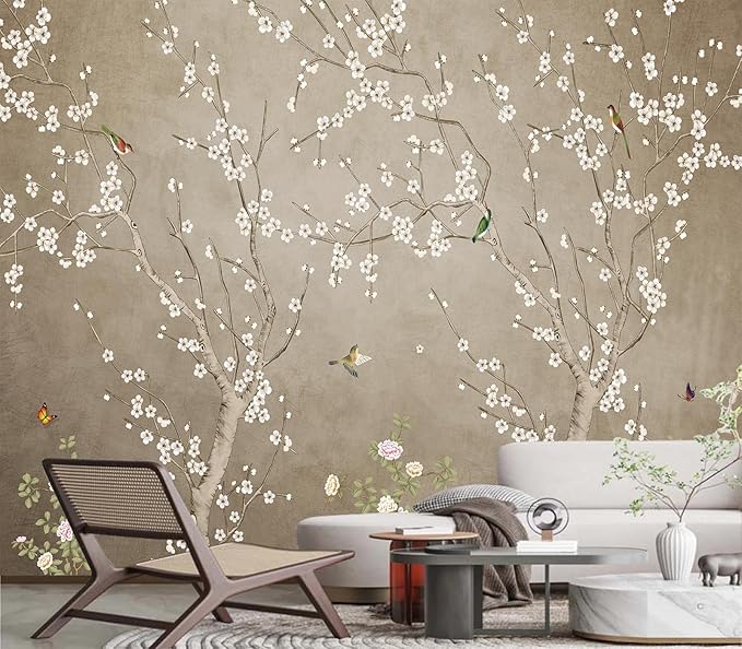 Eierme-Chinoiserie Wall Decor. Background Wall China Style Mural Wallpaper Peel and Stick 160" x 114"
