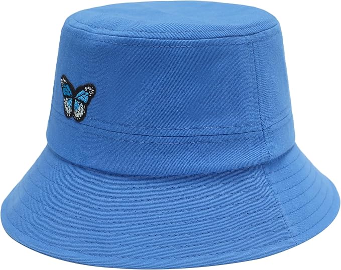 ZLYC Unisex Fashion Embroidered Bucket Hat Summer Fisherman Cap for Men Women