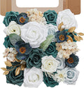 Artificial Flowers, 2PCS Silk Fake Flowers for DIY Wedding Bridal Bouquets Faux Floral Arrangements for Party Cake Table Centerpieces Home Decor Indoor Outdoor