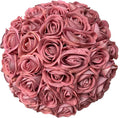 FagusHome 30 Pcs Silk Rose Artificial Flowers Roses Bulk Bouquet Fake Flowers Rose Heads with Stems for Home Wedding Decor (Dark Pink)