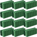 12 Packs Floral Foam Cage Rectangle Flower Cage Holders with Floral Foam Flower Arrangement Supplies for Fresh Flowers, Home Wedding Decorations, 11.8 x 4.3 x 3.1 Inches