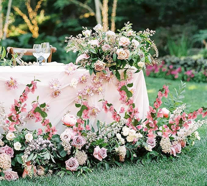 12pcs Silk Bougainvillea Artificial Flowers 31.5" Fake Bougainvillea Stems Glabra Climbing Faux Bougainvillea Flower Tree Branches for Home Garden Decor Wedding Table Centerpieces (Pink)