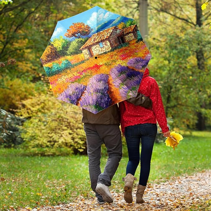 Small Compact Travel Automatic Folding Umbrella for Women, Portable Lightweight, Rain, Wind, UV Sun Shade