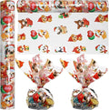 AnapoliZ Christmas Cellophane Wrap Roll | 100’ Ft Long X 16” in. Wide | 2.3 Mil Crystal Clear Christmas Puppies Cellophane | Gifts, Baskets, Treats Cello Wrapping Paper | Christmas Puppies Cello Roll