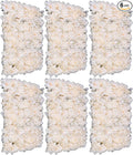 16"x 24" Artificial Flower Wall Panels, Silk Flower Panels for Outdoor Garden Backyard Fence Privacy Screen and Indoor Wall Decor (6Pcs Champagne)