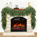 9ft Artificial Christmas Garland, Realistic Norfolk Pine Greenery Garland for Fireplace Mantel, Table, Doorframe, Indoor Outdoor Xmas Holiday Decoration, Real Touch Full Cedar Pine Garland