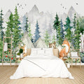 Kids Animals Forest Wallpaper Peel and Stick Nursery Wall Mural for Bedroom Living Room - 58"x86"