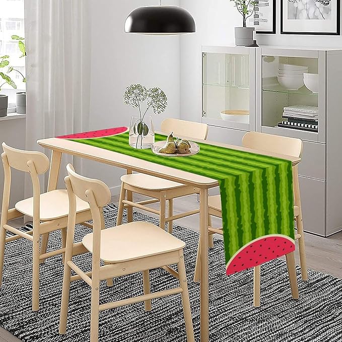 Watermelon Table Runner,Summer Fruit Tropical Birthday Party Decoration Dining Room Home Kitchen Table Decor 13 x 90Inches