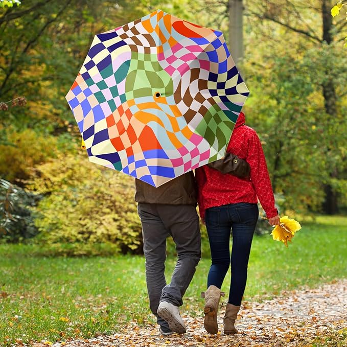 Small Compact Travel Automatic Folding Umbrella for Women, Portable Lightweight, Rain, Wind, UV Sun Shade