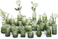 Bud Vase Set of 24, Green Bud Vases in Bulk, Small Flower Vases for Centerpieces, Mini Vintage Vase for Rustic Wedding, Home,Table Decoration