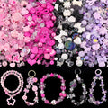 Assorted 210-270PCS Acrylic Beads for Bracelet Making,Flower Bow Candy GummyBear Kawaii Bracelet Charms, Cute Beads for Jewelry Making Necklace Keychain Phone Charm Christmas Gifts DIY