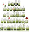 Glass Bud Vases Set of 36PCS, Small Flower Vases for Wedding Centerpiece Table Decoration, Vintage Vase in Bulk for Flower Arrangements, Mini Vase for Birthday Party, Festival Home Decor,Green