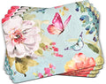 Pimpernel English Garden Collection Placemats, Set of 4 – (15.7" x 11.7") Floral Cork-Backed Board with Lacquer Finish, Heat & Stain Resistant Table Protectors Designed in England