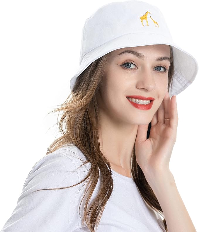 ZLYC Unisex Fashion Embroidered Bucket Hat Summer Fisherman Cap for Men Women
