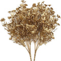 Artificial Plants for Christmas Decor, Plastic Golden Daisy leaves Faux Shrubs Simulation Flower Indoor Outdoor Home Garden Planter Filler Party Hotel Verandah Wedding DIY Decoration - Gold 2 Pack