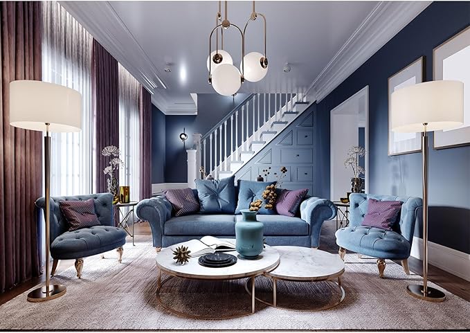 Luxury Living Room Backdrop Modern House Interior Photography Background Cozy Sofa Window Curtains Fashion Design Backdrop for Video Conference Zoom Meetings Home Office Background Props 20x10ft