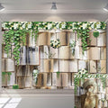 6x4ft Book Photo Backdrops Books Pages Green Leaves White Flowers Background Wedding Birthday Party Princess Photo Studio Props KUHBDJ165