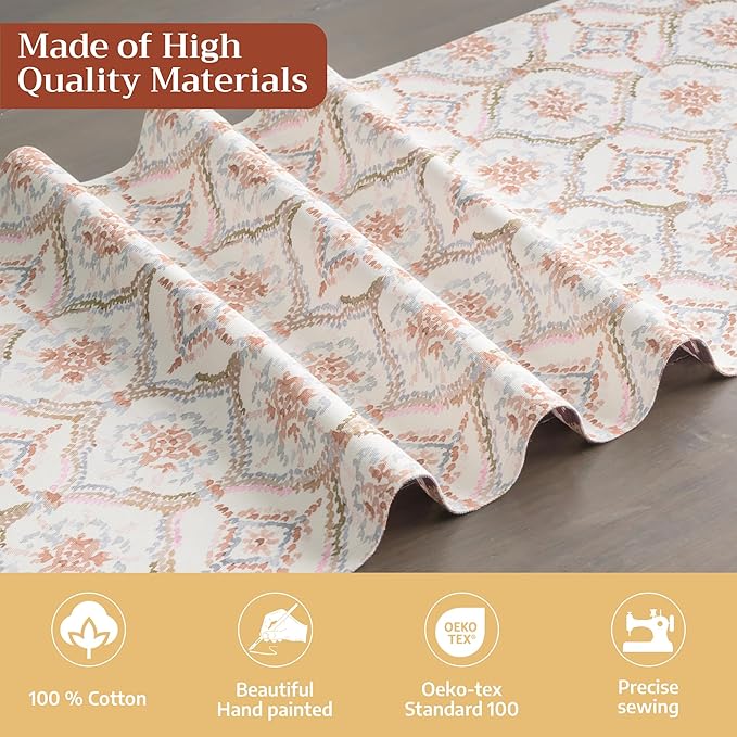 Maison d' Hermine Table Runner 100% Cotton Single Layer Table Runners 108 inches Long for Thanksgiving Christmas Decorations Home Kitchen Dining Party Wedding (Fair Isle, 14.5" x 108")