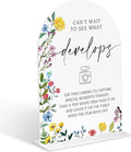 Acrylic Wedding Signs Can't Wait To See What Develops, Photo Guest Book Sign, 6x8" Floral Themed Arch Acrylic Table Decor, Love Is In Bloom Decorations for Bridal Shower Engagement Party