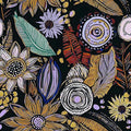 Dark Boho Wallpaper Peel and Stick,Vintage Black Yellow Purple Floral Contact Paper, Botanical Flowers Retro Wall Paper Self Adhesive Removable Waterproof for Walls Shelves Cabinet Table 17.5" x 118"