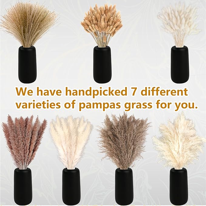 300 PCS Dried Pampas Grass Decor, Dried Flower Bouquets for Wedding, Home, Centerpiece Table, Modern Home, Western Living Room, Nurserie, Nursery, Boho Room, Beach, Women Office, and Boho Decor