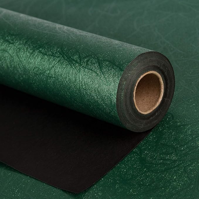 WRAPAHOLIC 30 Inch Green Wrapping Paper Roll - Jumbo Roll Reversible Green and Black for Birthday, Holiday, Wedding, Baby Shower Wrap - 30 inch x 16.5 feet