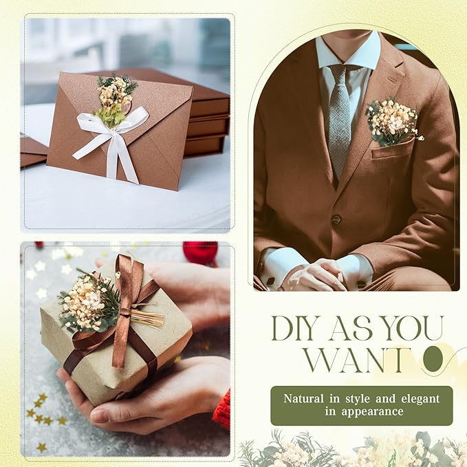 Layhit 12 Pack Boho Dried Flower Bouquet Mini Wedding Handmade Dry Flowers Decor for Vase Crafts DIY Photo Boutonniere for Men Floral Plant for Bridesmaid Gift Birthday Decor(Fresh)