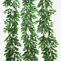 3 Strands Artificial Italian Ruscus Vines 78" Silk Italian Ruscus Greenery Garland with Green Leaves Faux Greenery Vines Stems for Table Centerpieces Wedding Arch Flowers Home Decor