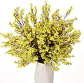 15PCS Artificial Baby Breath Flowers Fake Silk Real Touch DIY Floral Bouquets Decor Wedding Party Decoration Arrangements-Yellow