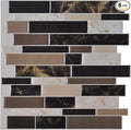 Art3d 6-Pack Peel and Stick Vinyl Sticker Kitchen Backsplash Tiles, 12" x 12" Marble Design