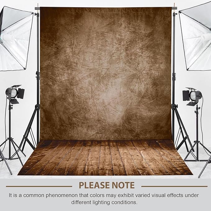 Professional Abstract Portrait Photography Backdrop,Wall with Wood Floor Backdrop for Kids Photography Baby Newborn Cake Smash Photo Shoots Hypoallergenic Fabric Photography Props(Brown-8x12ft)