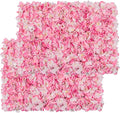 Flower Wall Panel Set, U'Artliens Artificial Wall Flower Backdrop 24x16 Inch 3D Silk Hydrangea Rose Floral Panel for Photo Background Home Party Wedding Backdrop Decoration(12pcs,Pink)