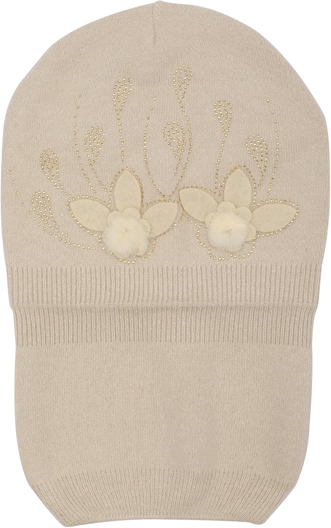 ZLYC Women Floral Slouchy Beanie Hat Double Layer Winter Knit Skull Cap